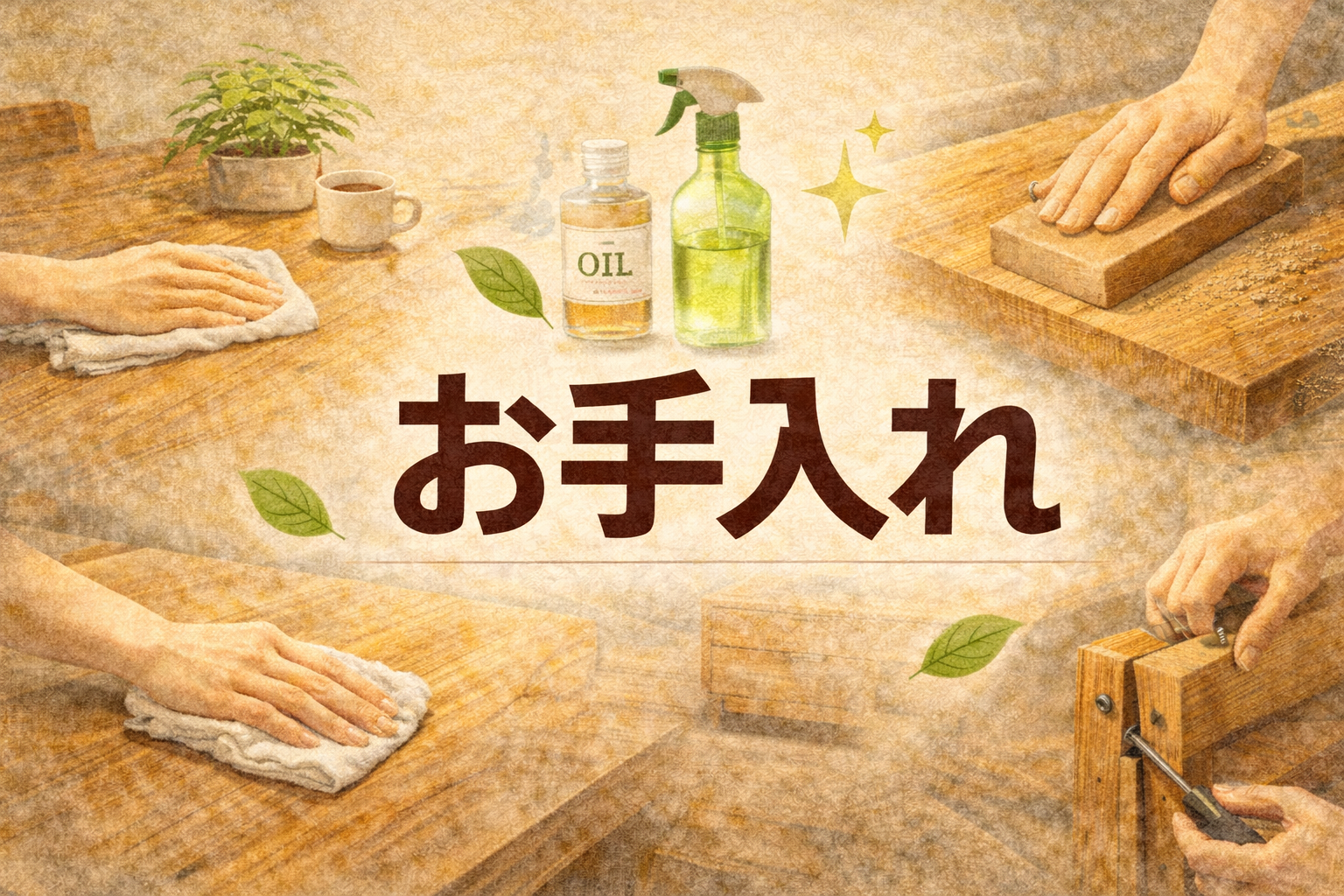 無垢材のお手入れ方法のが画像